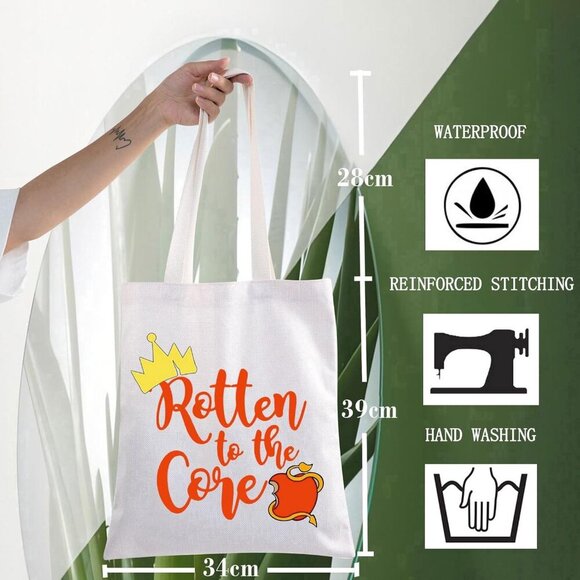 Mal Evie Movie Canvas Tote Bag Rotten To The Core Evil Queen Merch - Picture 2 of 7